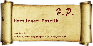 Hartinger Patrik névjegykártya